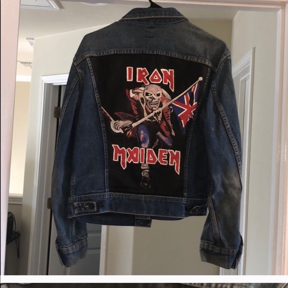 iron maiden denim vest